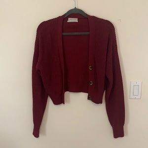 Maroon Urban Outfitters Small cropped cardigan
